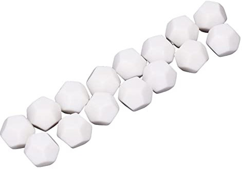 RiToEasysports DIY Schreibwürfel-Set, 30 STÜCKE 12-seitige Leere Würfel aus Kunststoff, Beschreibbar, Lehrwürfel, Polyeder-Würfel-Set für Unterhaltung, Bildung, 2,2 cm, Weiß Spielzeug im Freien