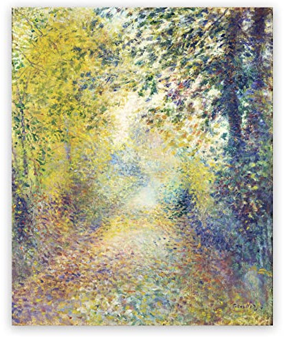 KWAY Pierre Auguste Renoir Kunstdrucke – Im Wald Poster – Landschaft Leinwand Wandkunst – Französischer Impressionist Malerei für Schlafzimmer, Büro, Klassenzimmer, ungerahmt (30 x 40 cm)