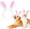 Ostern Haustier Hasenohren Stirnband Süßer Flauschiger Katzen Hasenohren Haarreif Weiches Warmes Haustier Hasenohren Haarband für Hunde Katzen Welpen Kopfzubehör Ostern Party Kostüm, L