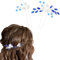 Flayem Haarschmuck Blau Silber Haarspange Blume Hochzeit Braut Haarnadeln Kristall (2Stück)