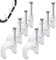 Kabelschellen Nagelschellen 9 mm Kabelklemmen 200 Stück Kabelhalter Wand zum schrauben Kabelbefestigung Halterungen Cable Clips mit Eingestecktem Nagel für Wall Wire Organiser Starkstromkabel(Weiß)