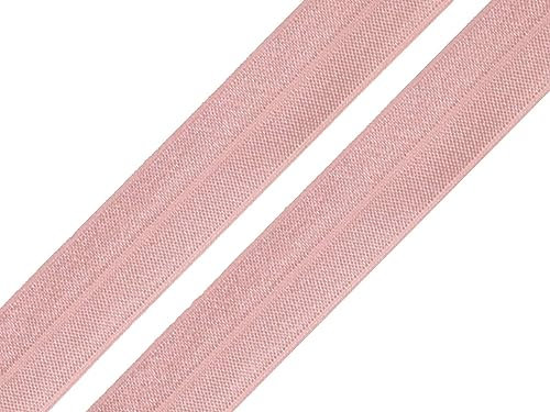 maDDma 1m Falzgummi 20mm Faltgummi elastisches Einfassband Schrägband Saumband Farbwahl, Farbe:silberrosè