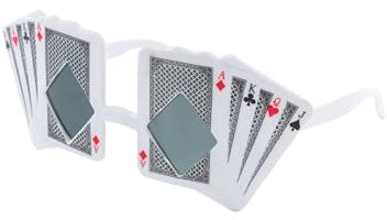 Brille Poker schwarz/weiß/rot
