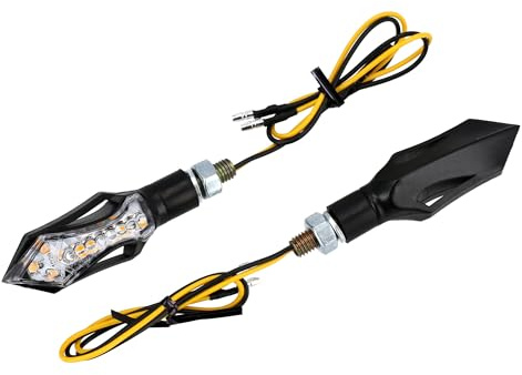 Set: 2 Mini-Blinker Stern 12V LED, mit Lauflicht in Mattschwarz mit Klarg