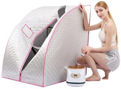 USKI Couverture chauffante à Vapeur, Salle de Sauna d'intérieur appropriée Infrarouge portative portative à Distance d'une Personne for la Famille(Silver)