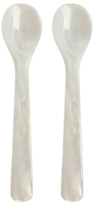 2er Set Perlmuttlöffel Kaviarlöffel Eierlöffel Caviar Spoons Handarbeit Kaviarlöffeln Perlmutt Servierlöffeln Klassischer Kaviarlöffel Luxus Handgemachte Löffel für Kaviar Eier Serving