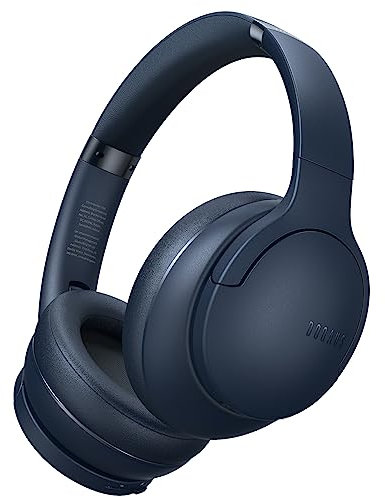 DOQAUS Auriculares Inalambricos Bluetooth 3 Modos EQ, Bluetooth 5.3, 90 Horas Reproducción Auriculares Inalambricos Diadema,HiFi Estéreo,Auriculares Cascos con Micrófono para Móviles/TV/PC-Azul marino
