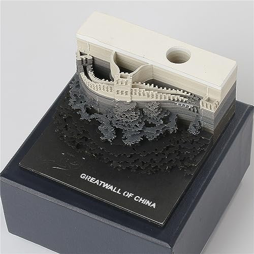 Selbstklebende Notizen, 3D-Haftnotizen, The Great Wall-Notizblöcke, 130 Blatt, Notizblöcke, Kunst-3D-Notizblock, 3D-Notizblock for Kinder/Liebhaber/Freunde/Frau/Studenten-Geschenke (rot) (Color : Bla
