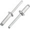 Linkup 400 Stück 2 mm x 6 mm Pop-Blindnieten, 1/12 Zoll x 8/35 Zoll kleine Popnieten, Aluminium-Körper, Stahldornnieten (Silber), Kuppelkopf, Aluminium, kurze Niete