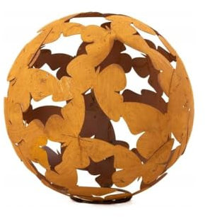 Kapaga - Gartenkugeln Rost - Kugeln für Außen - Deko Garten Vintage - Deko Garten für Kerzen - Garten Deko Kugeln für Draußen - Kugel Außen - Schmetterling (Rost, 35)
