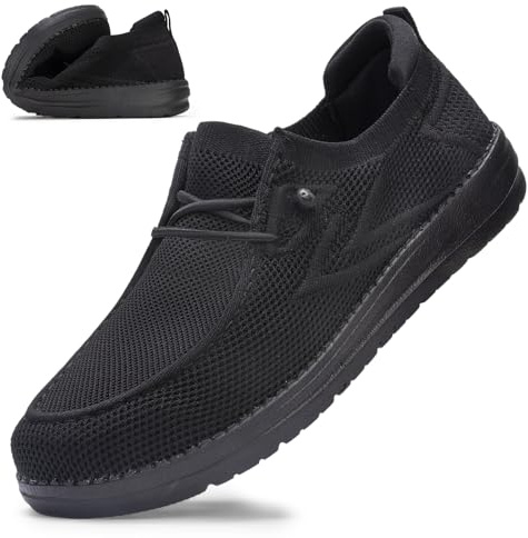 VIPFOX Wide Toe Box Shoes for Men Extra Wide Width Diabetic Shoes Men's Loafers & Slip-ons Arch Support Plantar Fasciitis Walking Loafers