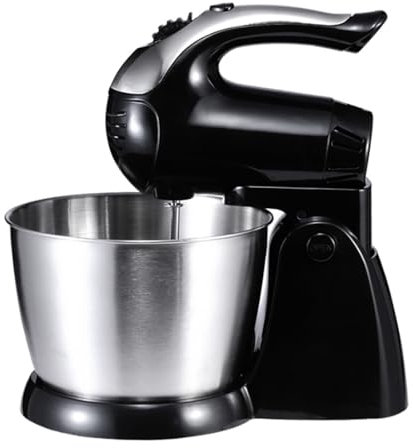 Stand Mixer For Baking With 3L Bowl, Dough Hook, Whisk, Non-slip Feet, 5 Speeds - Electric Food Mixer For Cakes, Eggs, Cream - Black