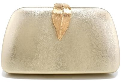 YUEZHAN Abendtasche Damen Clutch Pu-Mode Frauen Clutch Golden Leaf Leder Kette Schulter Abend Taschen Hochzeit Mädchen Kleid Handtaschen Ym8760Gold