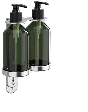 Wall Mounted Soap Dispenser, 304 Stainless Steel Soap Dispenser, Multi Bottle Wall Mounted Soap Dispenser with Holder, Convenient and Practical(2 Bottles)