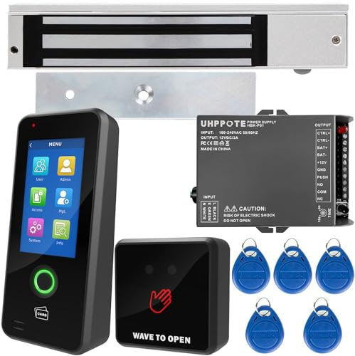 UHPPOTE Fingerabdruck Access Control Terminal Keypad Kit mit 280kg elektrischem Magnetc Lock Netzteil