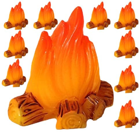 Vaguelly 12stücke Miniatur Feuerstelle Deko Teiliges Künstliche Flamme Für Puppenhaus Weihnachtsdeko Waldparty Kreative Miniatur Landschaftsgestaltung