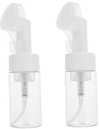 minkissy Lot de 2 Flacons de Pompe à Mousse Rechargeables de 100 ML avec Brosse en Silicone pour Voyage