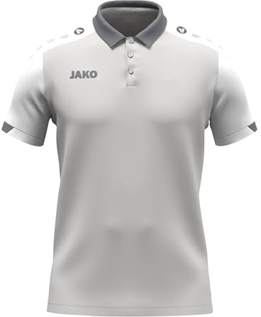 JAKO Unisex Poloshirt Dynamic, hellgrau/weiß/grau, XL