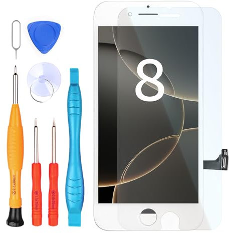 LL TRADER Display für iPhone 8 LCD 4,7 Zoll FHD Ersatz 3D Touch Digitizer Assembly und Reparaturset Weiß (für Modelle A1863, A1905, A1906) 2025