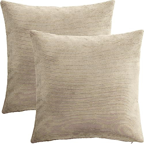 Erwin Müller Kissenhülle Glasgow 2er-Pack Cord Sand Größe 60x60 cm