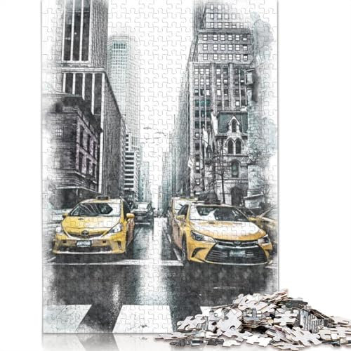 New York Yellow Taxis Puzzle 1500 Teile für Erwachsene, kreative Spiele, Puzzlespiele für Erwachsene für Jungen oder Mädchen, 1500 Teile (85 x 57 cm)