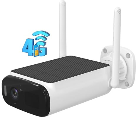Woox 4G LTE Überwachungskamera Aussen ohne WLAN, 2K Außenkamera Solar Akku ohne WLAN mit Farbnachtsicht, 130° Weitwinkel, AI-Erkennung, Lokaler & Cloud-Speicher
