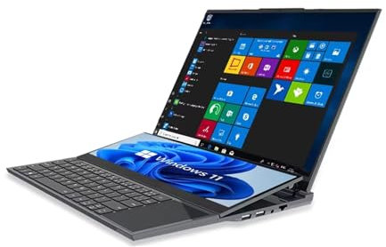 Gaming Laptop mit Dual Screen,16 Zoll IPS + 14 Zoll Touch,Core i7-9750H,Bis zu 64GB RAM & 4TB SSD,NVMe SSD,WiFi 6,Metallgehäuse | RGB-Tastatur