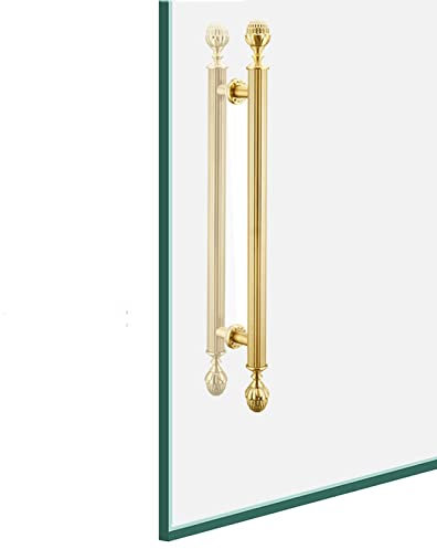 Maniglie per Porte Interne di Grandi Dimensioni per Camera da Letto, Cucina, Ingresso, Moderne E Resistenti, in Vetro, con Kit di Ferramenta, Lunghezza 50/60/80/100 Cm.-Gold-60cm/23.6in