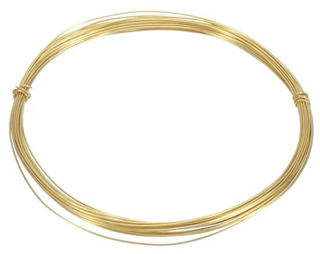 QUARKZMAN 24 Gauge Fil de Laiton 0.5mm pour Loisirs Créatifs 6 Mètre de Long Rond Flexible et Malléable pour Bijoutier, pour la Création de Bijoux, le Modélisme et la Décoration