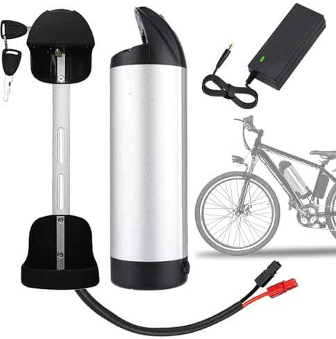 SSCYHT Lithiumbatterie 48 V 7,8 Ah 12,8 Ah 10,4 Ah Herausnehmbare Batterie 48 V Ersatzbatterien 14 Ah Li-Ionen-Batterien Flaschenform mit 4-adrigem Anschluss,48v10.4ah Anderson 380mm