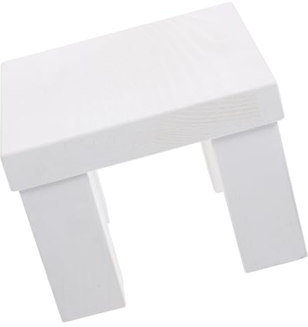 Artibetter Mini Wooden Stool Photography Prop and Unique Style with Portable Design White Wooden Small Bench for Occasions and Photography Use
