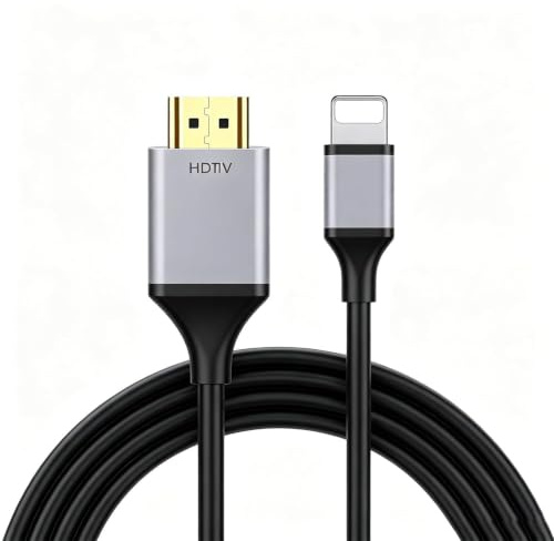 KANYUNCD Adattatore da Lightning a HDMI, per telefono a TV/proiettore/monitor, adattatore AV digitale 1080P, cavo di sincronizzazione compatibile con iOS, connettore AV digitale