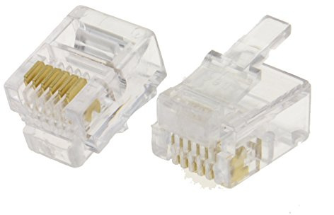 kenable RJ12 6P6C 6 Position 6 Conductor Modular Plugs Ends Crimps [10 Pack]