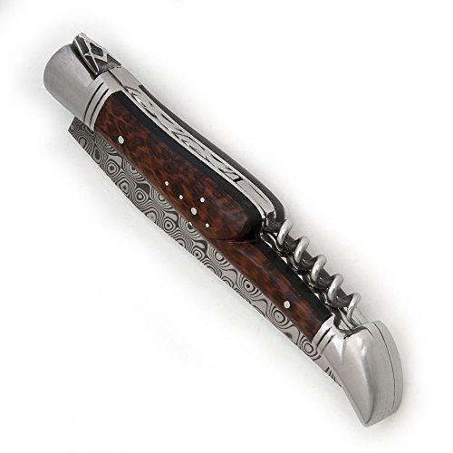 Laguiole Actiforge Messer LAGUIOLE Freimaurer Klinge und 1,6 Stöpsel 1,6 Damaststahl – Ebenholz Candy – Französisches Kunsthandwerk