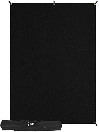 Westcott X-Drop Wrinkle-Resistant Photography Backdrop - Rich Black Kit (5' x 7') Quick Assemble, Portable Background for Portraits and Headshots