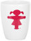 Ampelmann Wachmacher Tasse weiß mit Ampelfrau pink ca. 250 ml, Kaffeetasse Kaffeepott Tasse Cappuccino