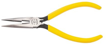 Klein Tools D203-6C Standard Long Nose Cutting Pliers with Spring, 6-Inch