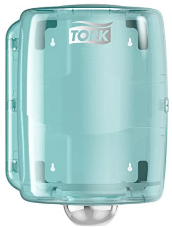 Tork Maxi Innenabrollungsspender Weiß und Türkis W2, Robustes Design, Performance Linie, 44,7 cm × 32,8 cm × 30,2 cm, 653000