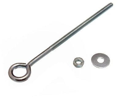 Ojo con tuercas y arandelas galvanizado M6 6 mm X 150 mm resistente al agua (10 unidades)