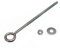 Ojo con tuercas y arandelas galvanizado M6 6 mm X 150 mm resistente al agua (10 unidades)