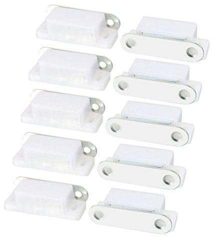 sourcing map Kunststoff Metall Tür Magnetverschluss Latch – Off Weiß (10 Stück) de