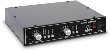 Palmer MB L A - Line Summierer 2-Kanal, Audio Mixer für Stereo-Line-Signale, aktiv, schwarz