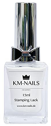 KM-Nails Spezial Stamping Lack weiß für einfaches stempeln 15ml