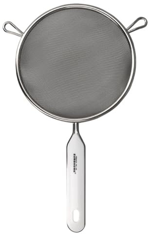 EUROHOME Passiersieb aus hochwertigem rostfreiem Edelstahl - Küchensieb mit praktischen Auflegeösen - Metallsieb Ø16 cm zum Passieren, Sieben und Abseihen - Feines Sieb Edelstahl als Küchenausstattung