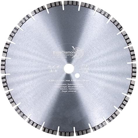 EDW Profi Diamanttrennscheibe 350 mm x 20,0 mm TURBO SUPERCUT, universelle Diamant Trennscheibe für Beton, Stahlbeton, Granit, Mauerwerk