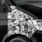 Auto-Dress Stickerbomb Auto-Folie mit Luftkanal-Technik für 3D Car-Wrapping | Mit Marken & Logos, JDM Kfz Aufkleber (50x150cm, Design: Special, Farbe: Schwarz-Weiß, Finish: Matt)