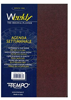 AGENDA SETTIMANALE WEEKLY F.TO 17x24 CM COPERTINA BORDEAUX
