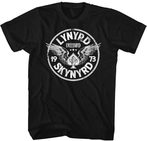 LYNYRD SKYNYRD Black Freebird '73 Wings Men's T-Shirt Black Band Merch, Bands