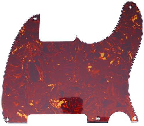 Musiclily 5 Löcher American Vintage Tele Pickguard T-Style Gitarren Schlagbrett für Fender USA/Mexican Telecaster Esquire E-Gitarre,4 lagig Vintage Tortoise
