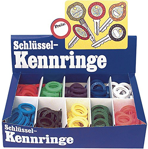 Kennring Box für Zylinderschlüssel groß 29 mm, 200-tlg. in 10 Farben sortiert